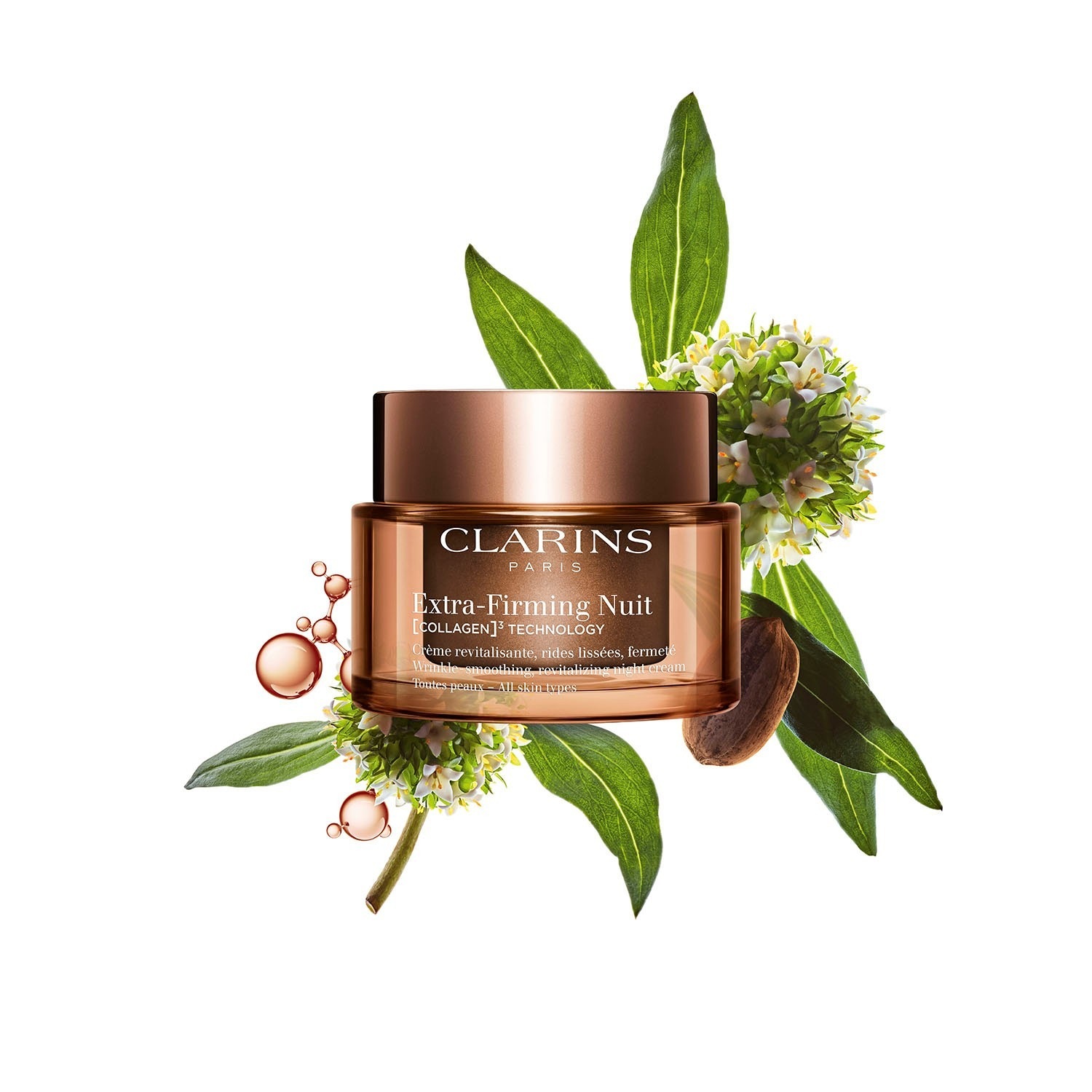 Крем для лица Clarins — Extra-firming + nuit [collagen]³ technology toutes peaux , объем, 50 мл — фото 2