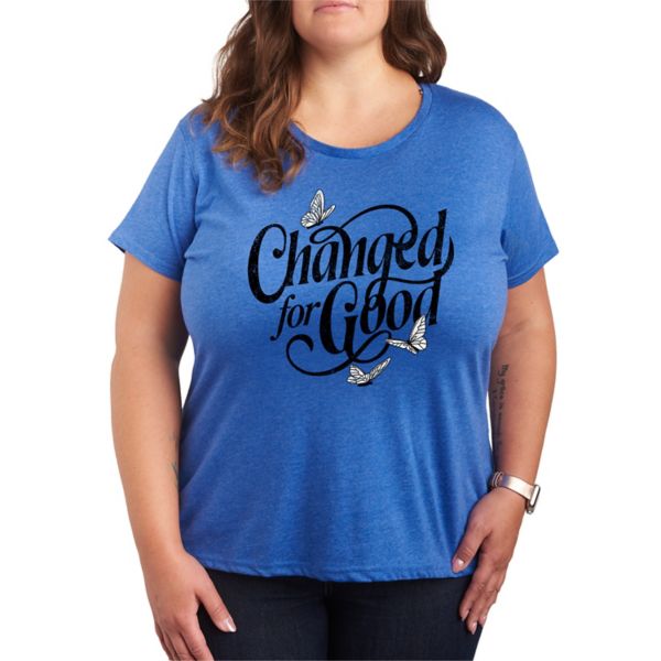 

Футболка с принтом бабочек для полных женщин Plus size Licensed Character, синий