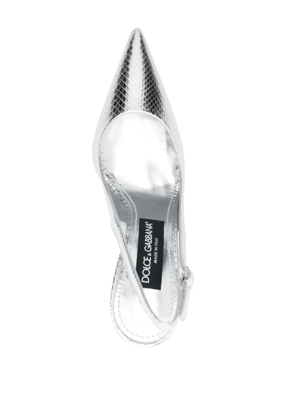 Туфли с тиснением под змеиную кожу DOLCE & GABBANA, серебяный — фото 4