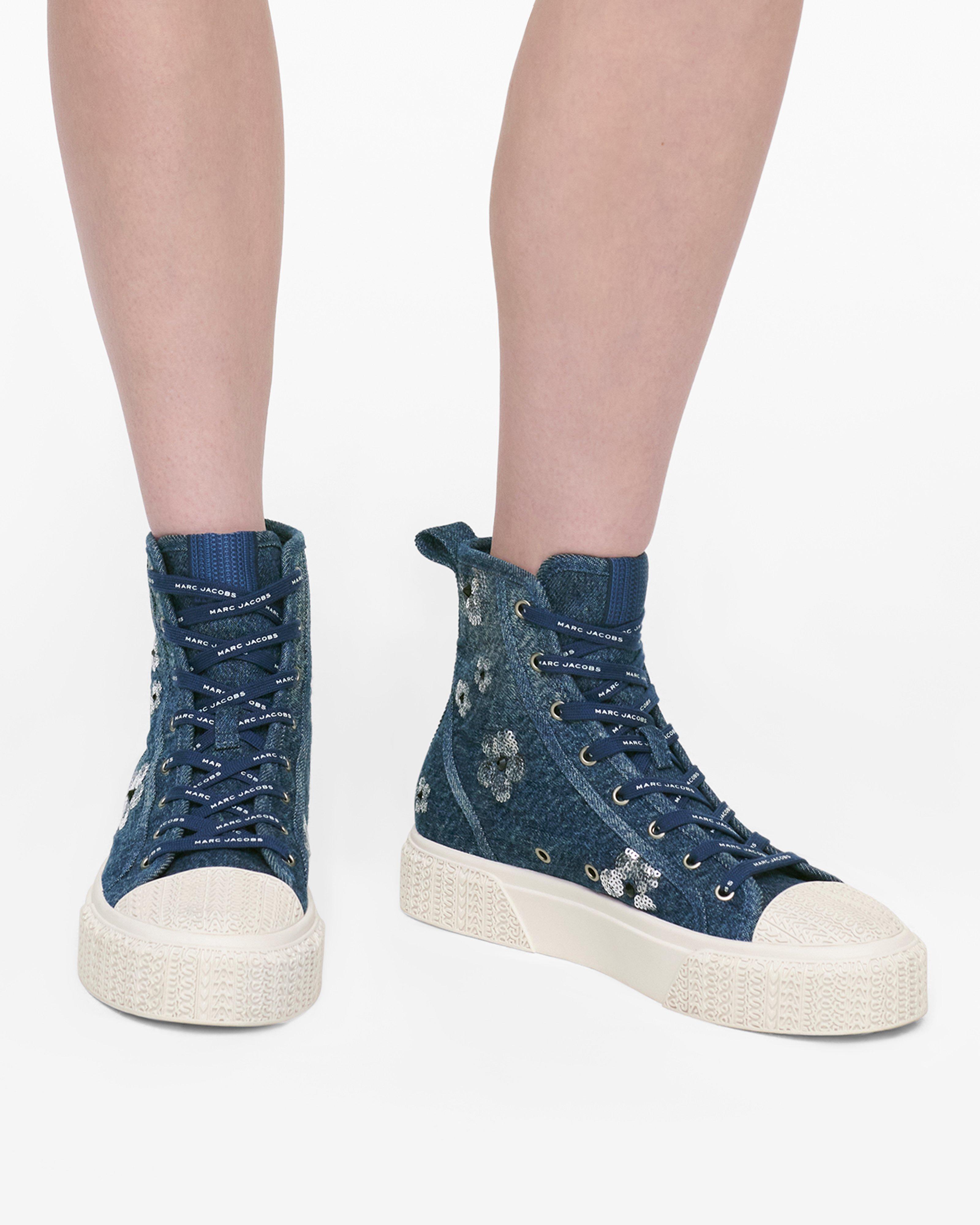 Высокие кроссовки из денима с пайетками Daisy Marc Jacobs, цвет Vintage Indigo — фото 2