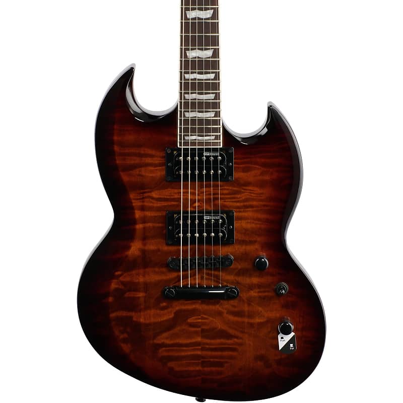 

Электрогитара ESP LTD Viper 256QM Electric Guitar, Dark Brown Sunburst