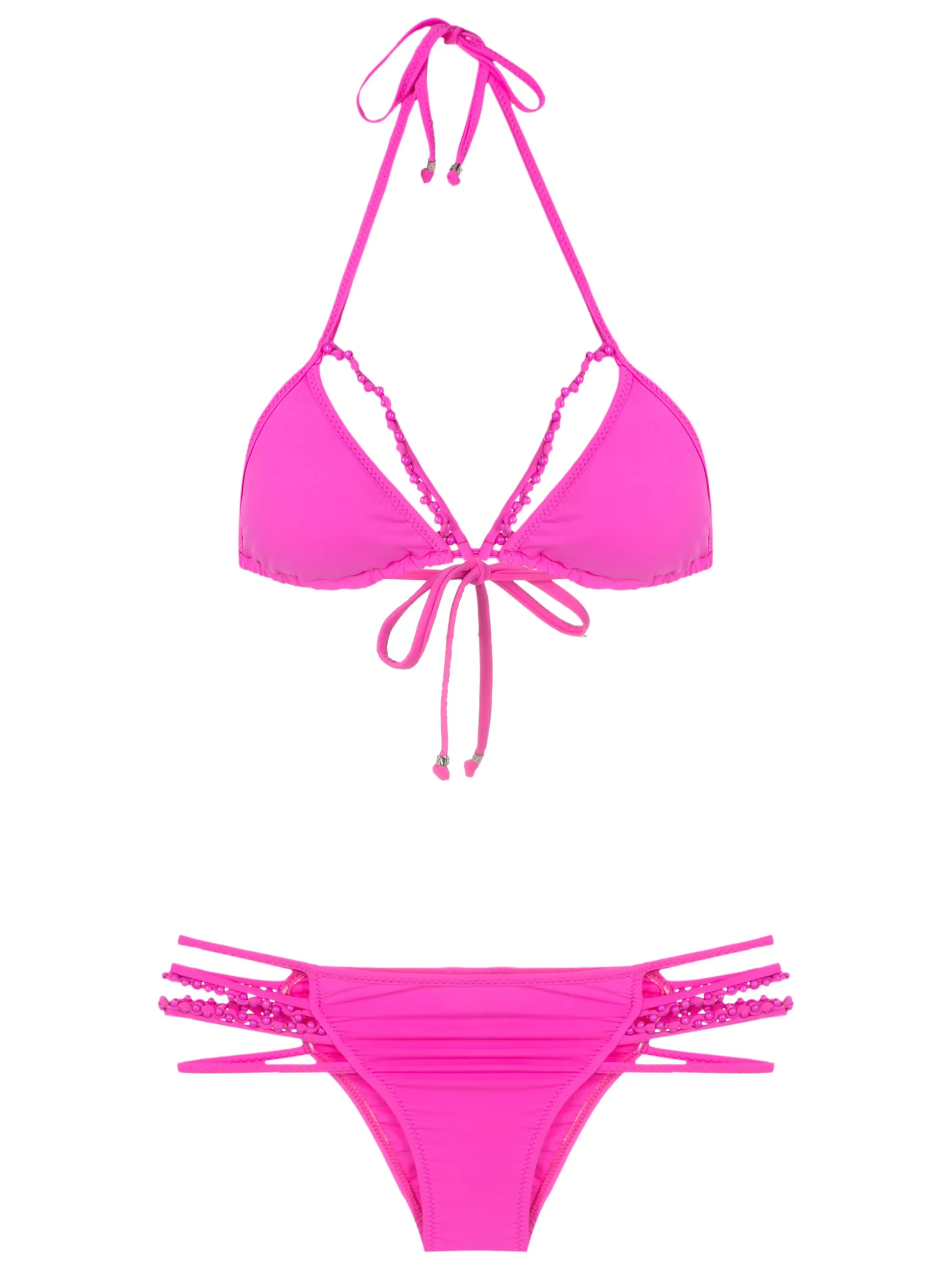 

Бикини с треугольными чашками и бусинами Amir Slama, розовый