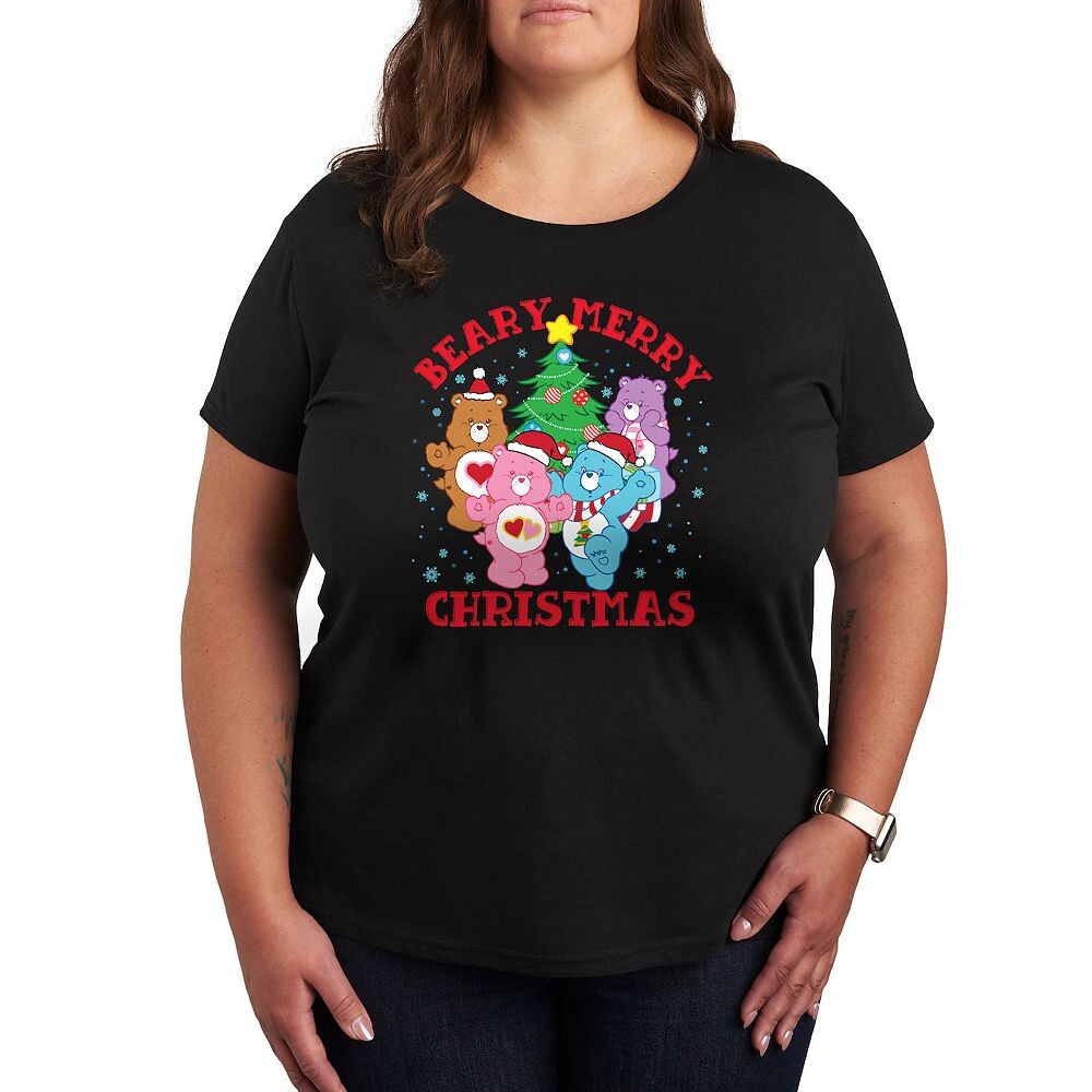 

Футболка с рисунком Merry Christmas Plus Care Bears Beary Licensed Character, черный
