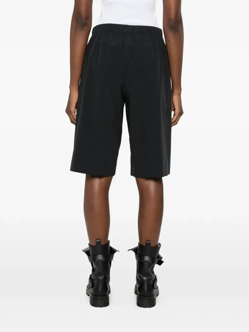 Шорты-бермуды с перфорированным логотипом Alexander Wang, черный — фото 4