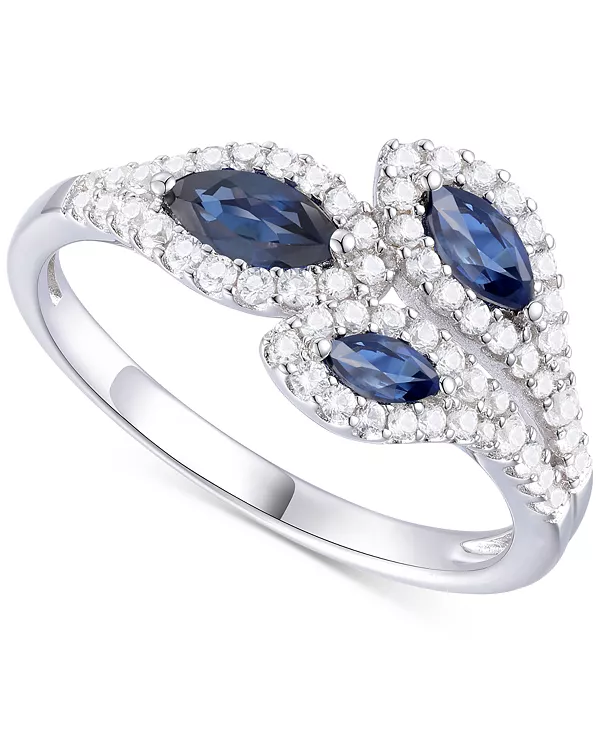 

Кольцо из 14-каратного золота с драгоценными камнями (5/8 карата) и бриллиантами (1/3 карата) Macy'S, sapphire