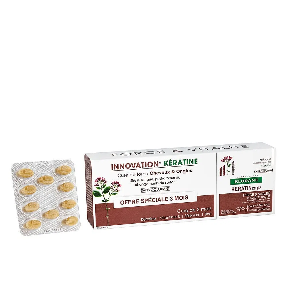 Капсулы Klorane Keratin Caps (3 упаковки по 30 шт.) Klorane
