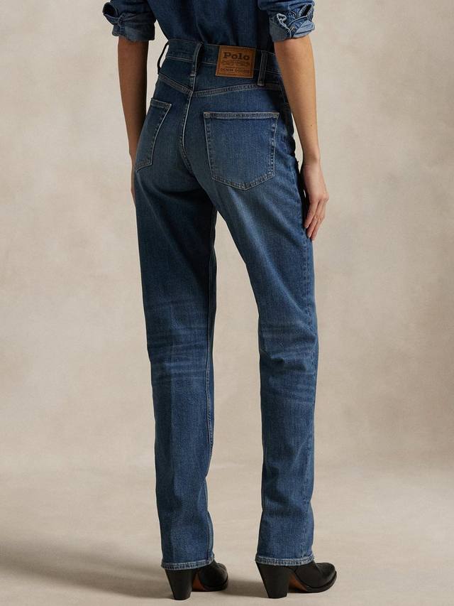 Свободные прямые джинсы с высокой посадкой Ralph Lauren, цвет Telesto Wash — фото 4