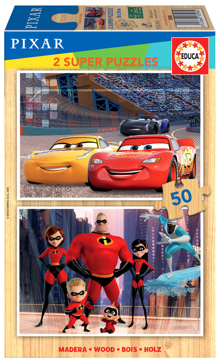 

Educa, пазл, Disney, Cars & The Incredibles, 2х50 шт.