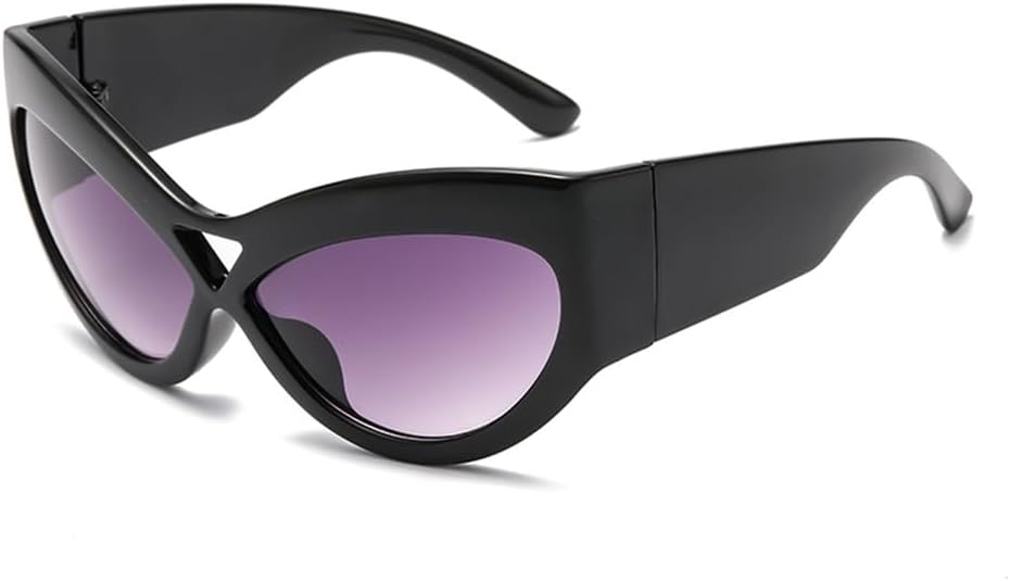 

Солнцезащитные очки «кошачий глаз» в крупной оправе, модные ретро-очки с защитой от УФ-излучения UV400, большие зеркальные дужки, в стиле панк, женские HHZZYVY, Gradient Grey