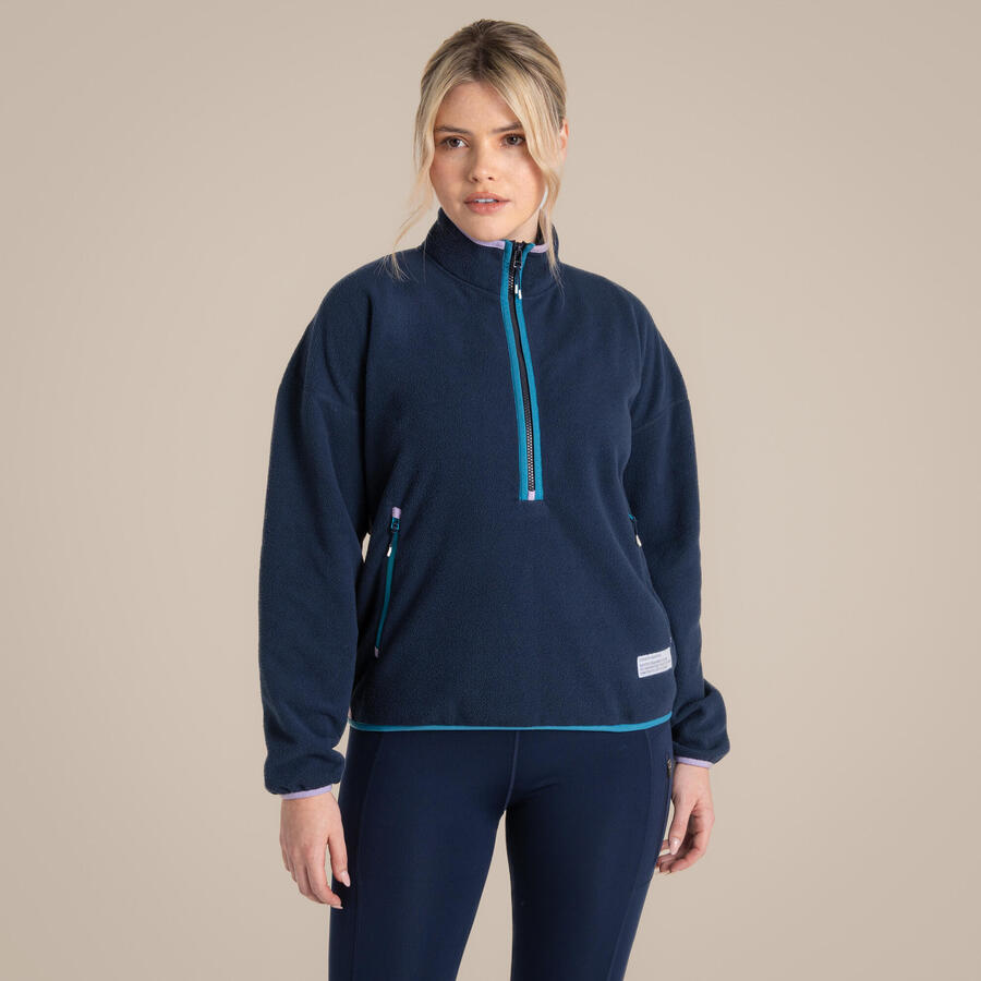 

Craghoppers — функциональный свитер из микрофлиса CO2 Renu Half Zip, темно-синий