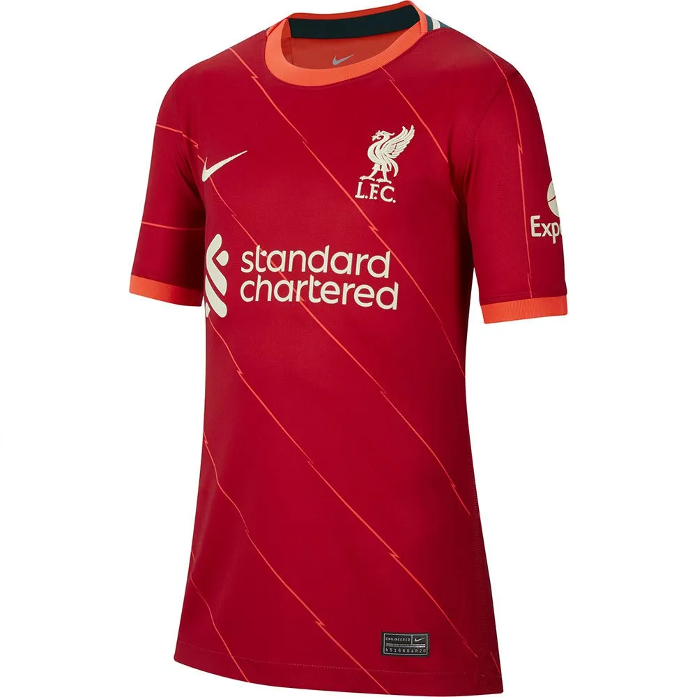 Футболка с коротким рукавом Nike FC Liverpool 21/22 Stadium home junior, красный — фото 3