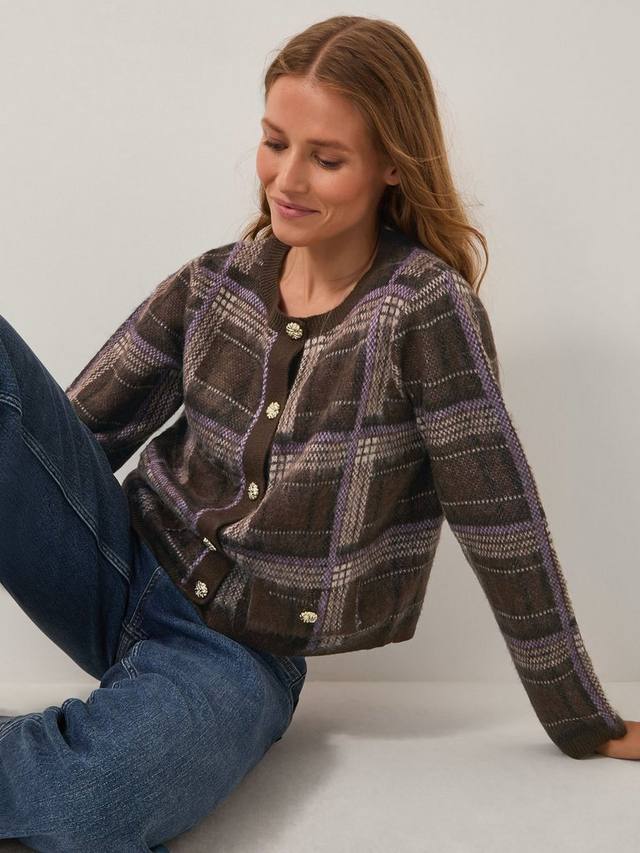 

Кардиган кармен в клетку Monsoon, Chocolate