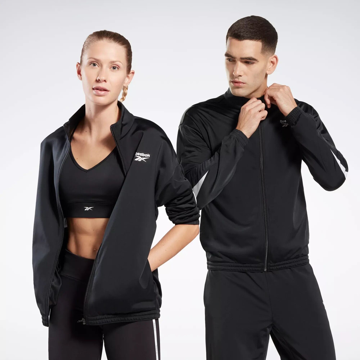 

Вязаная спортивная куртка Identity Vector Reebok, черный/белый