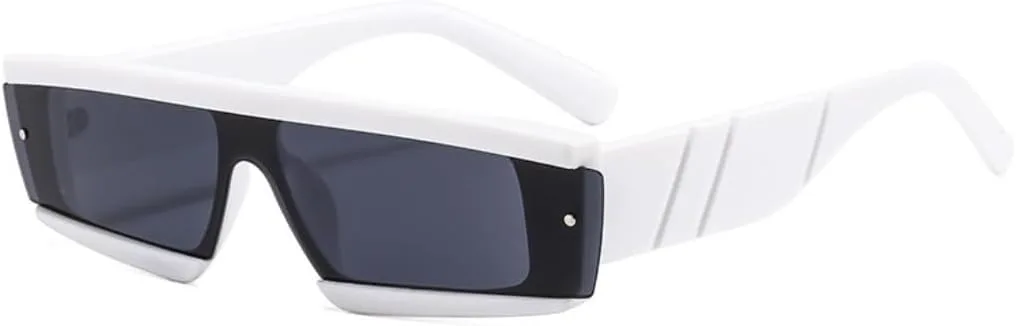 

Солнцезащитные очки для мужчин и женщин - защита UV400 - маленькая оправа, линзы конфетных цветов, для занятий спортом на открытом воздухе и вождения DSVIGF, White