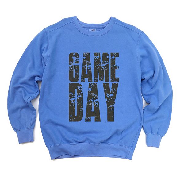 

Графический свитшот Game day block distressed с эффектом поношенности Simply Sage Market, Flo Blue
