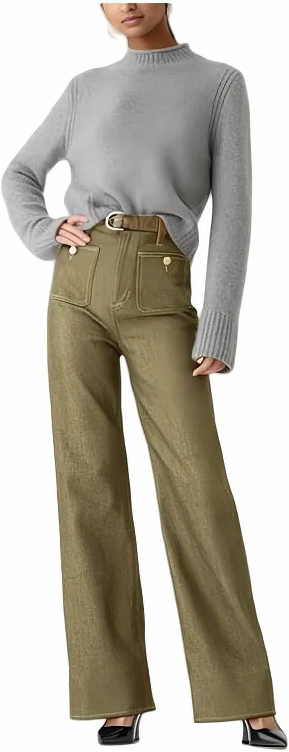 Джинсы прямые свободные, джинсы для женщин, Green Tall