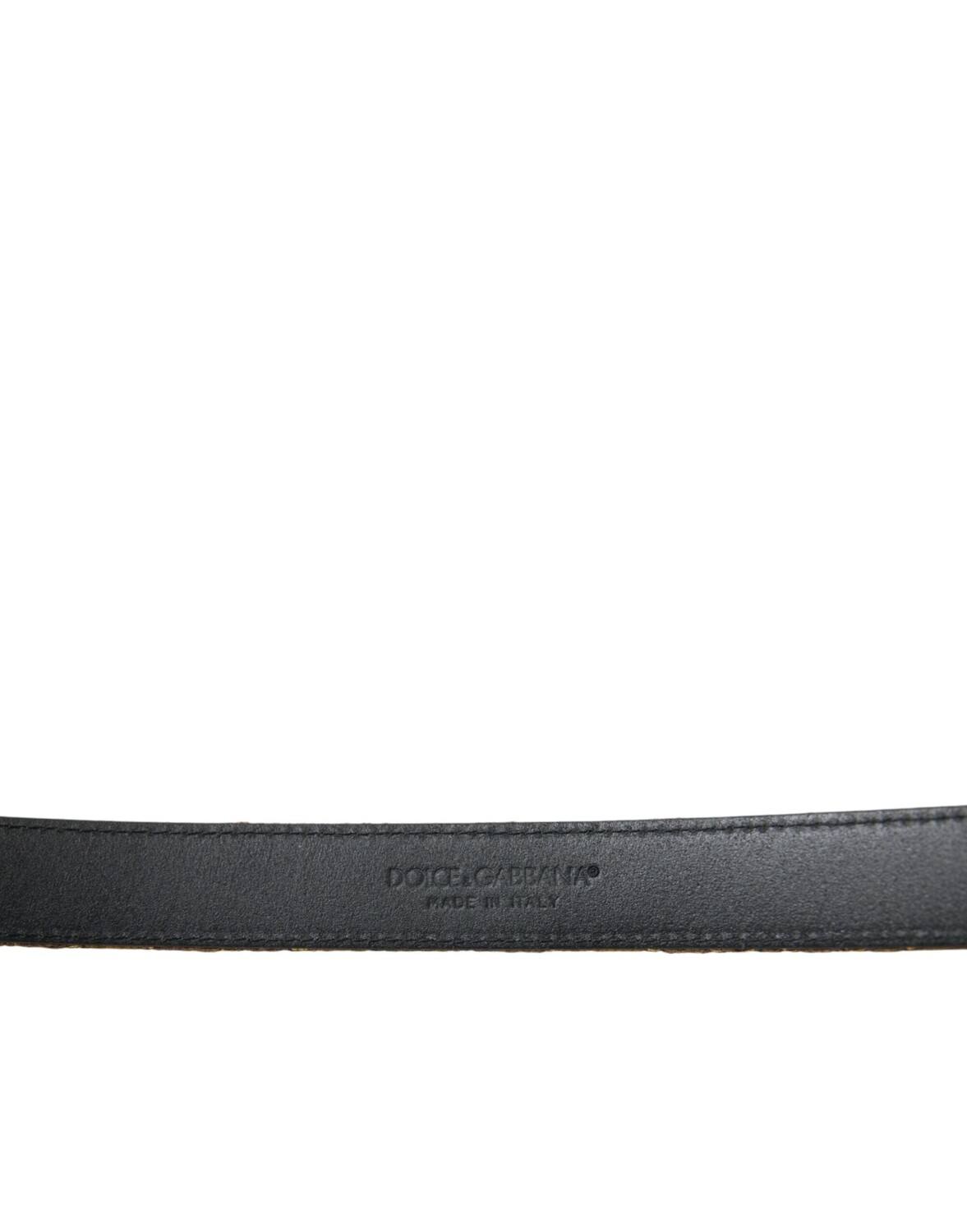 

Мужской кожаный жаккардовый ремень Dolce & Gabbana с металлической пряжкой, золото