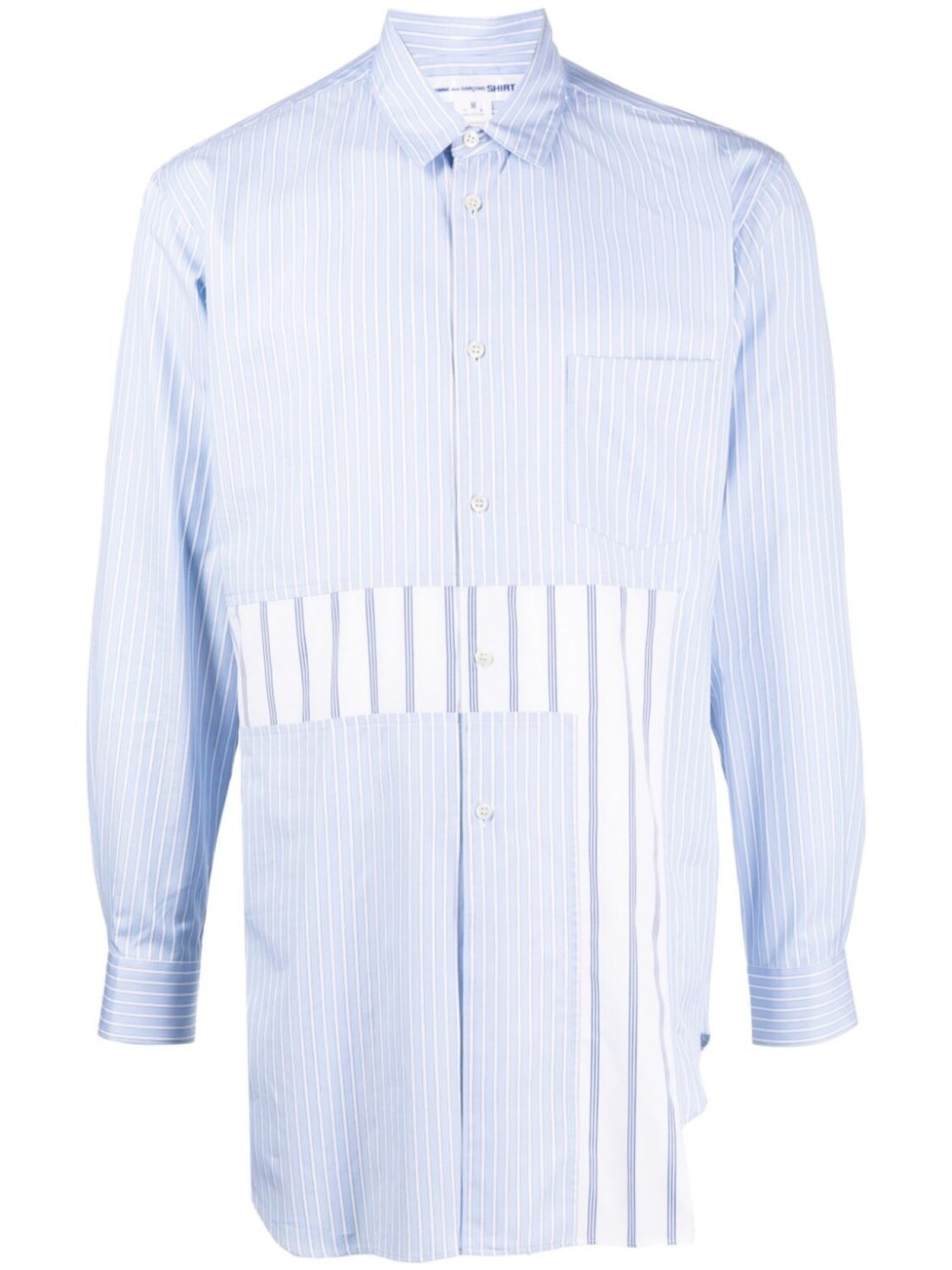 

Comme Des Garçons Shirt полосатая рубашка асимметричного кроя, синий