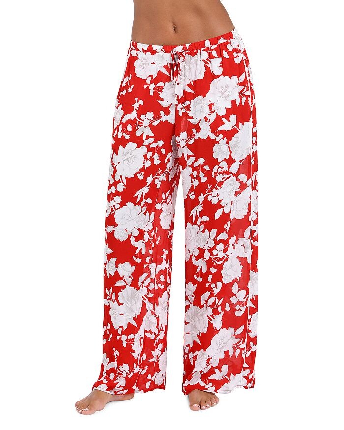 

Пляжная накидка Geraldine Ikebana Floral Wide Leg Брюки L'AGENCE, красный
