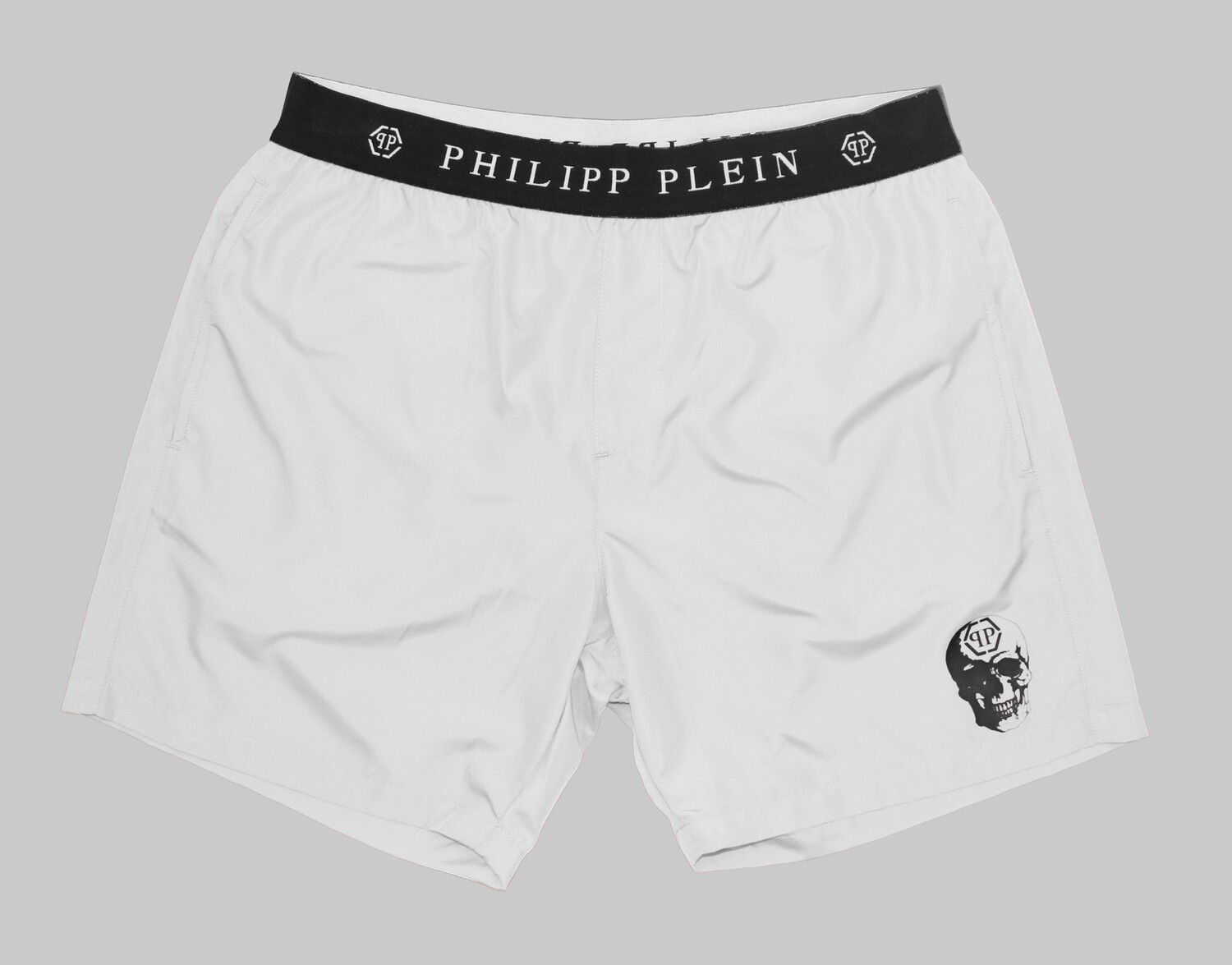 

Элегантные белые шорты для плавания с логотипом Philipp Plein