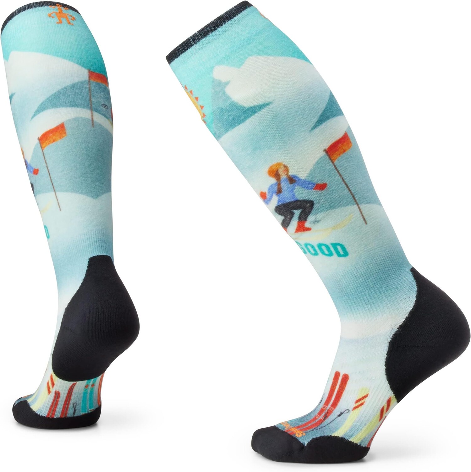 

Подушка Ski Targeted с принтом Snow Bunny поверх икры Smartwool, цвет Capri