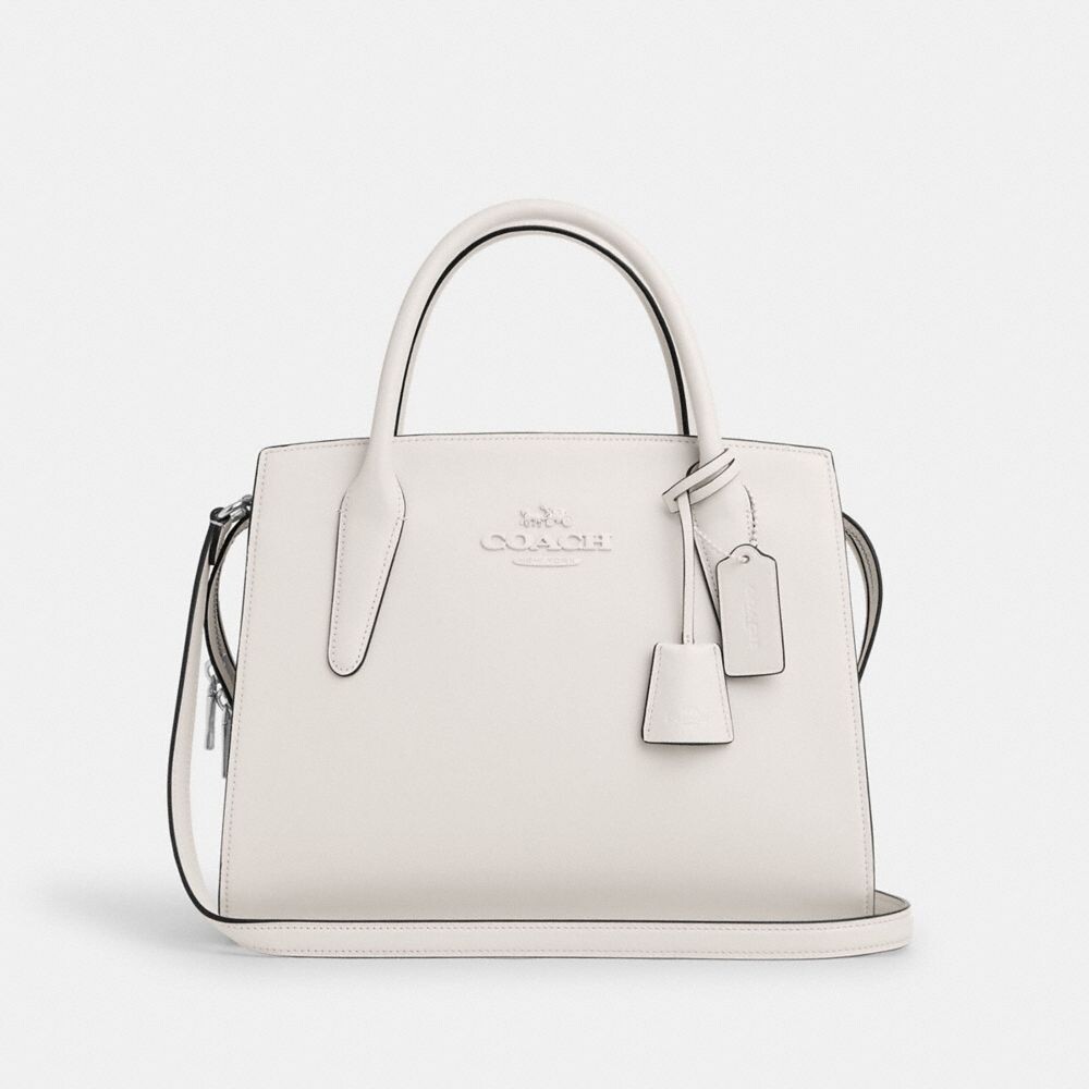 

Сумка COACH Large Andrea Carryall, серебряный/шелковый
