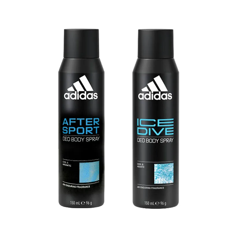 Adidas Мужской антиперспирант-дезодорант спрей длительного действия 150 мл с фруктово-лимонным растительным ароматом, [Ice Point Soothing]Deodorant Odor-Removing Spray 2 Pcs