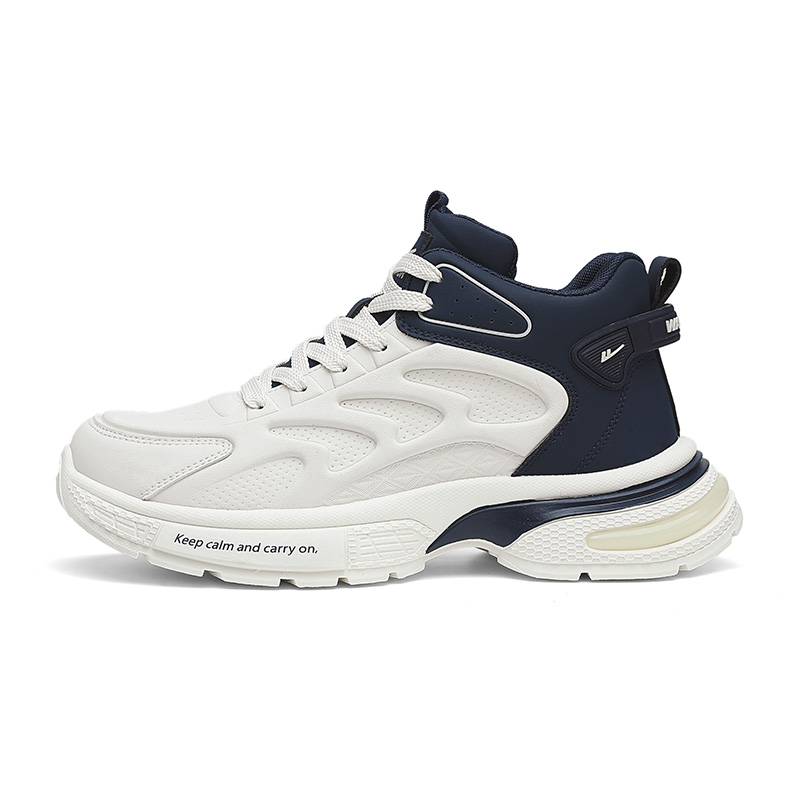 

Высокие кроссовки Chunky для мужчин, устойчивые к истиранию, с эффектом увеличения роста WARRIOR, белый темно-синий