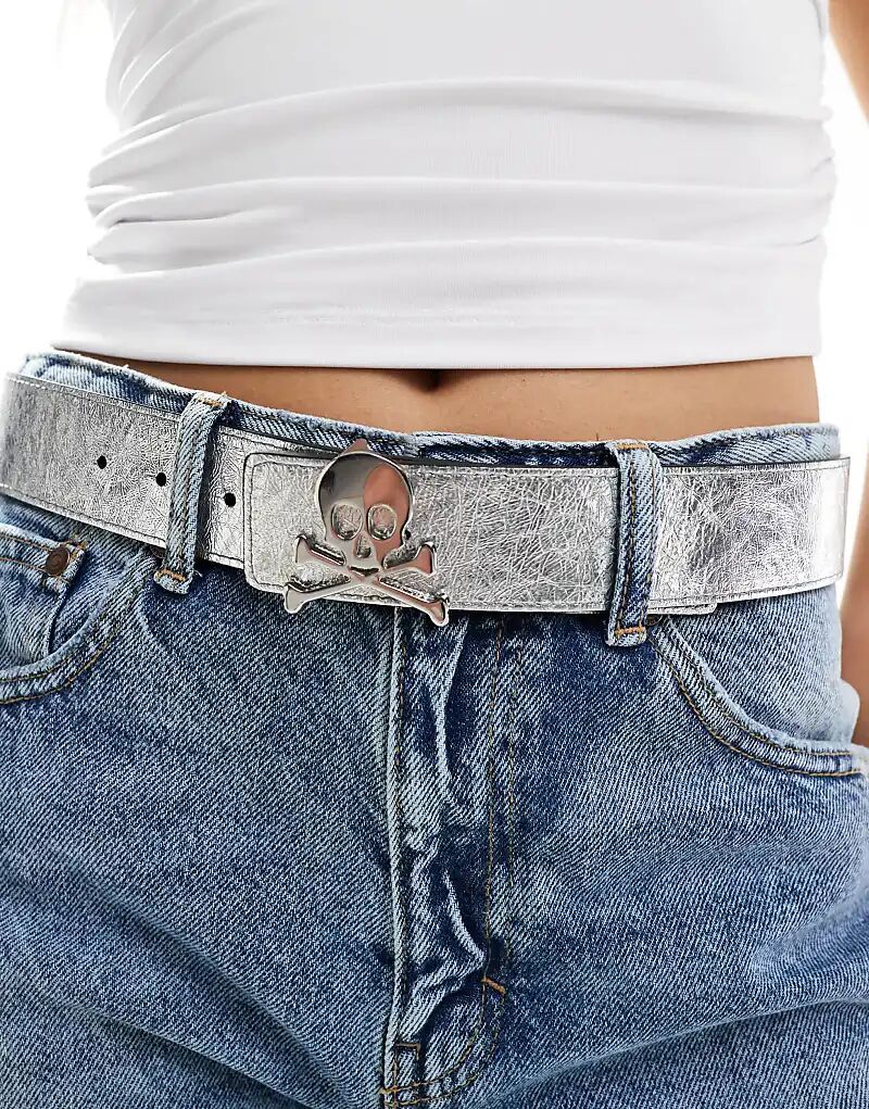 

Scalpers – Двусторонний ремень черного/серебристого цвета