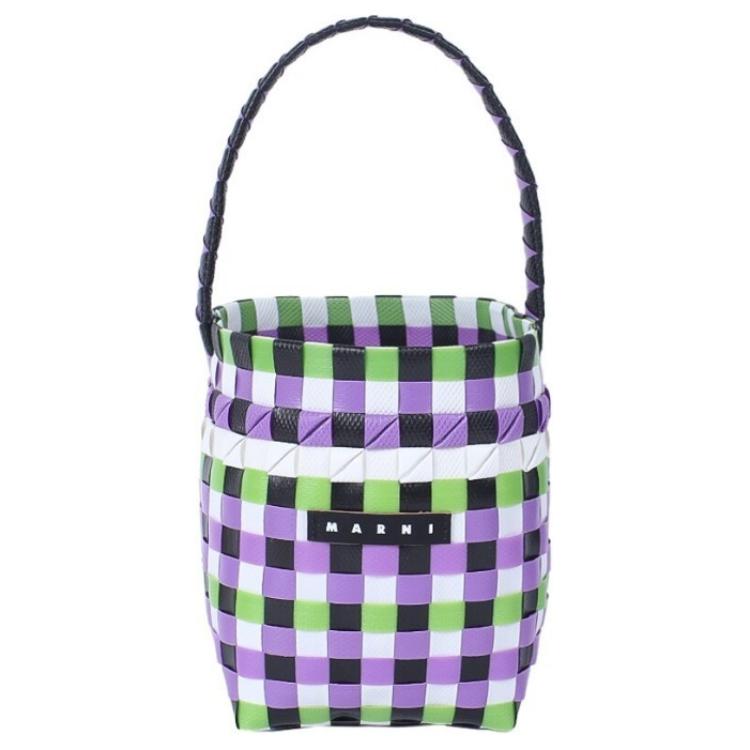 

MARNI Детская полипропиленовая сумка через плечо фиолетово-зелено-бело-черная
