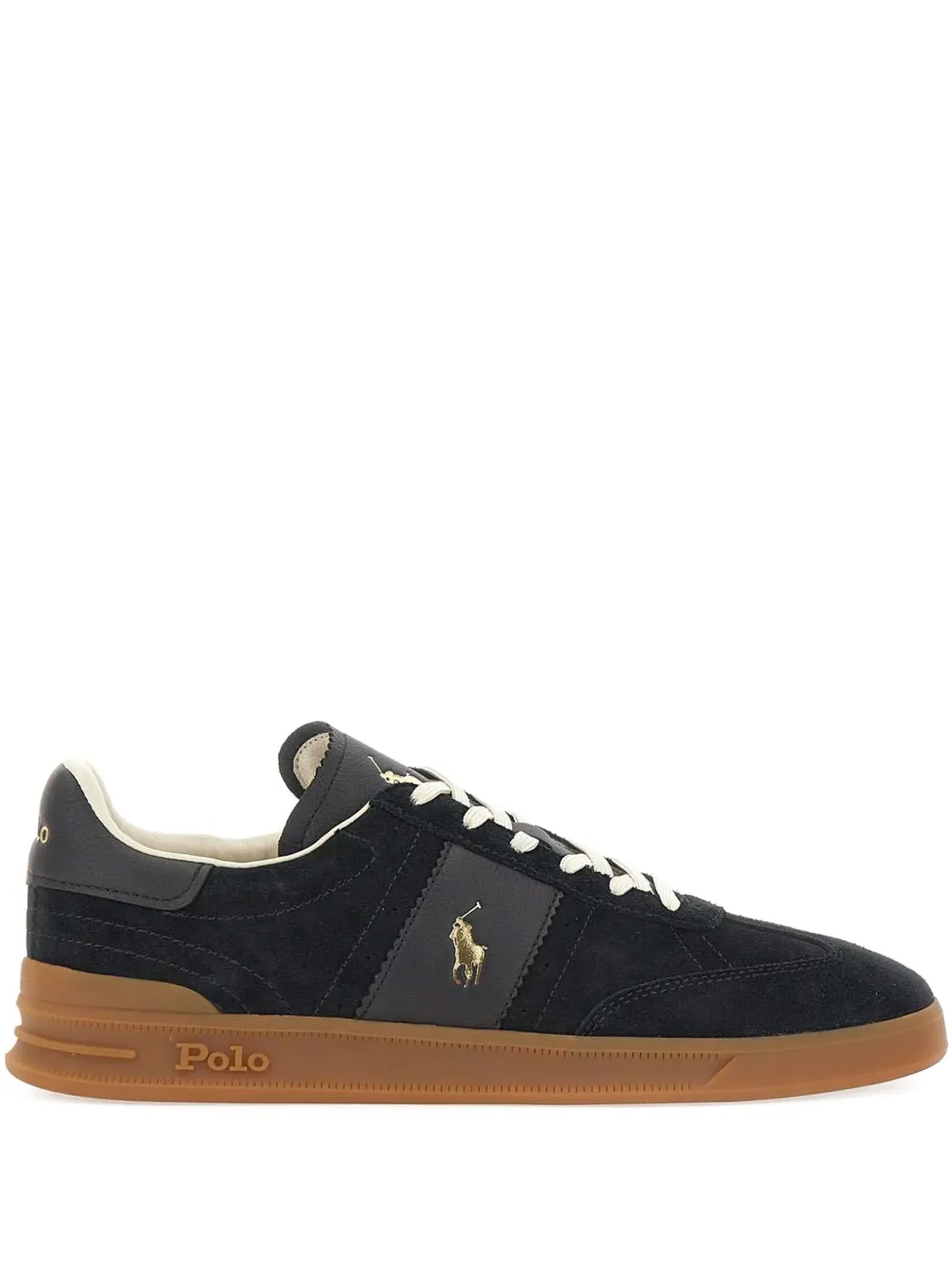 

Кожаные кроссовки с логотипом POLO RALPH LAUREN, черный