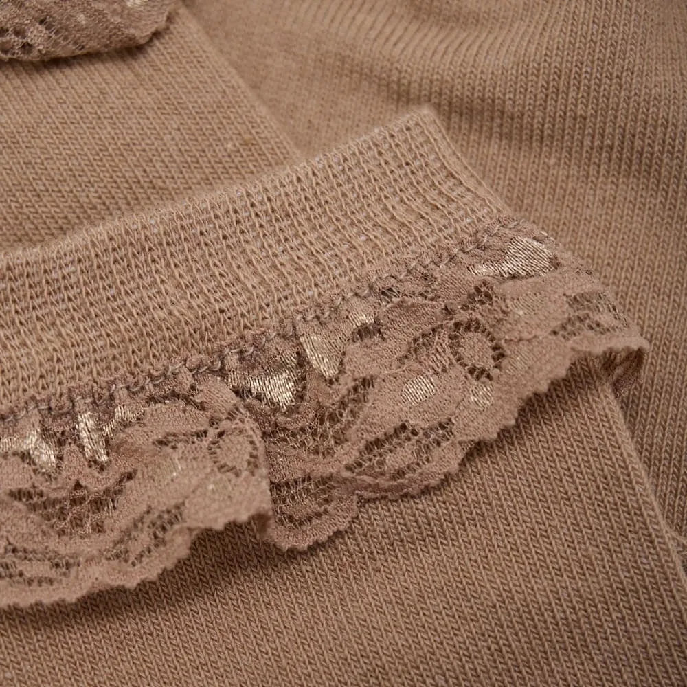 Носки Ankle Sock with Lace Minymo, коричневый — фото 3