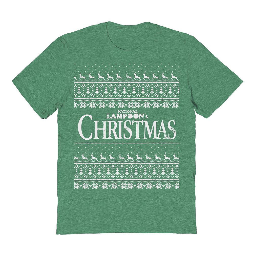 

Мужская футболка Ugly Sweater Christmas National Lampoon's Christmas Vacation с рисунком Licensed Character, цвет Heather Irish Green