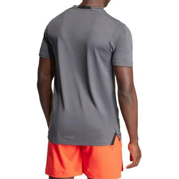 Футболка heat.rdy logo training t shirt asia sizing Adidas, серый — фото 3
