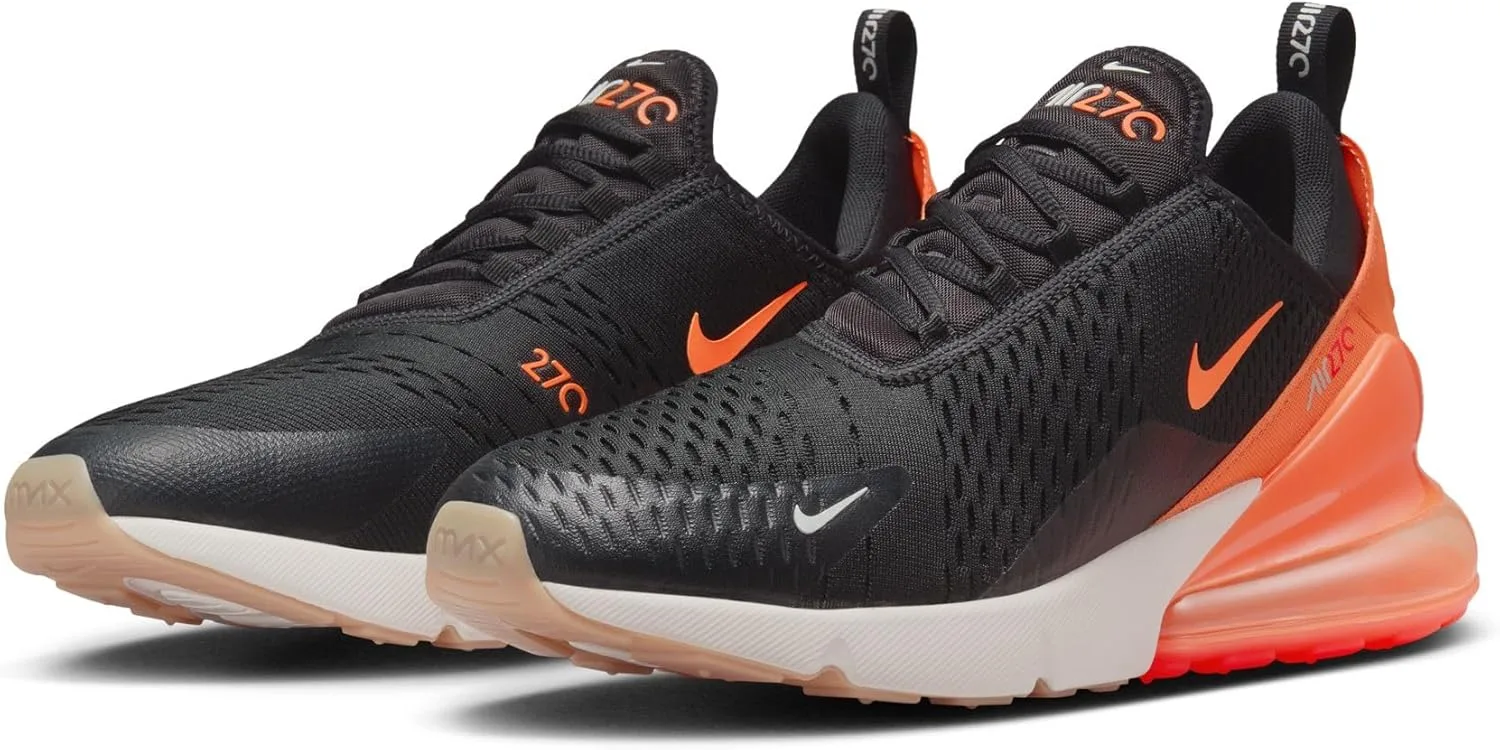 Мужские низкие кроссовки Nike Air Max 270, черный/ярко-красный/оранжевый — фото 2