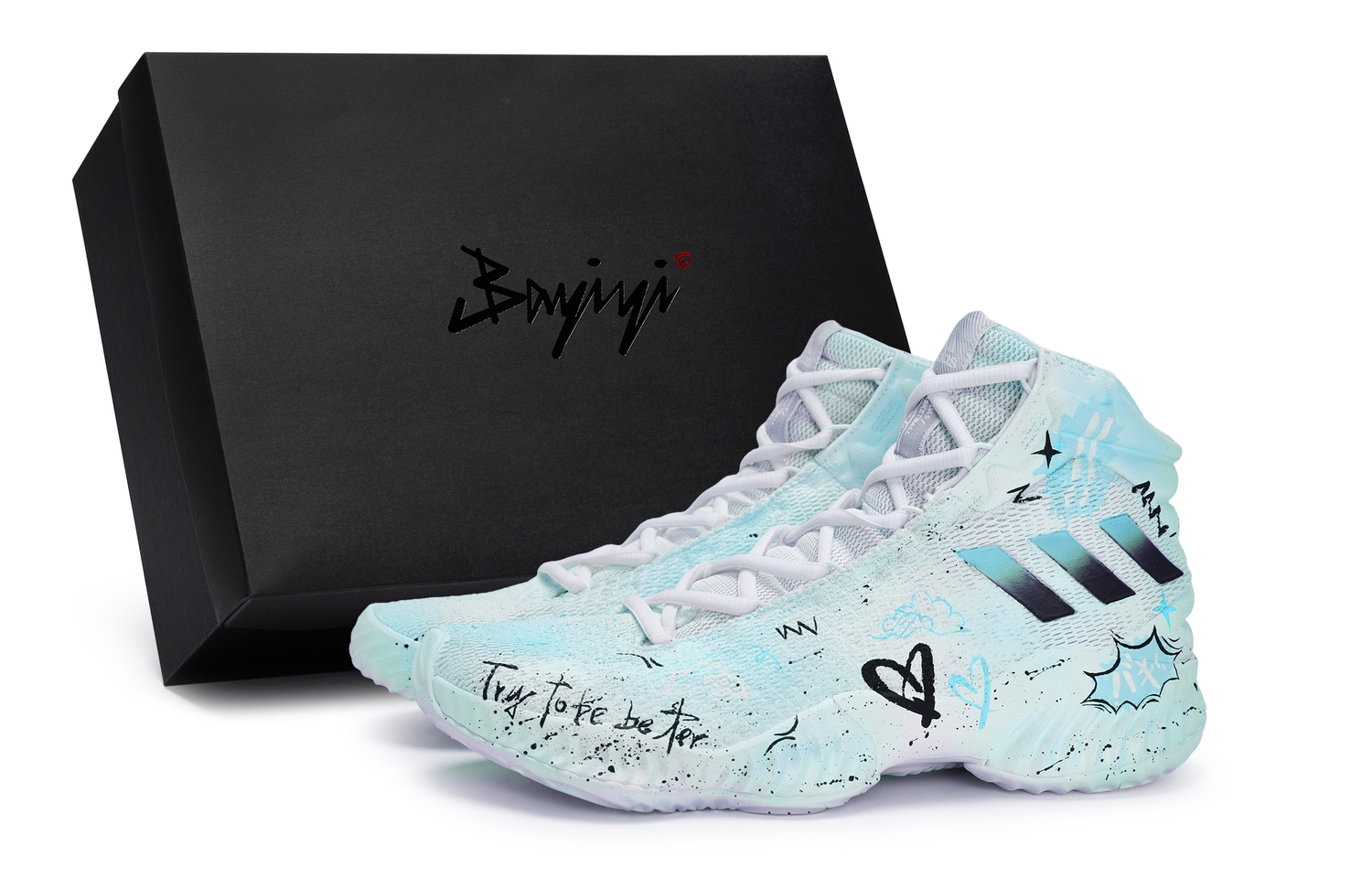 

Кроссовки баскетбольные Adidas Pro Bounce 2018 мужские мидтоп бело-черно-синие