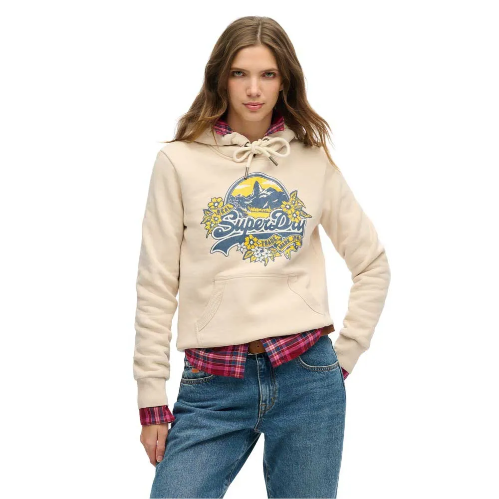 

Худи Superdry Floral, бежевый