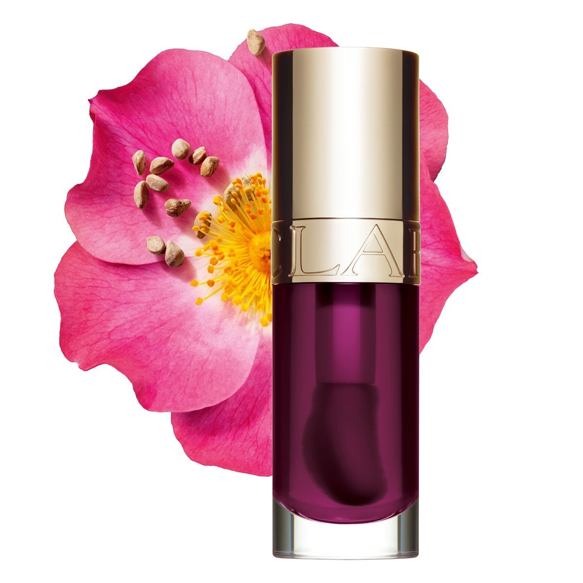 Масло для губ lip comfort oil Clarins, 10 - plum, объем 7 мл — фото 2