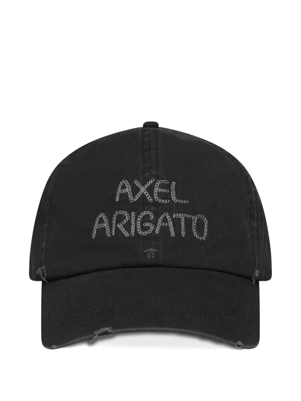 

Шапка с эффектом потертости, связанная цепным швом Axel Arigato, черный