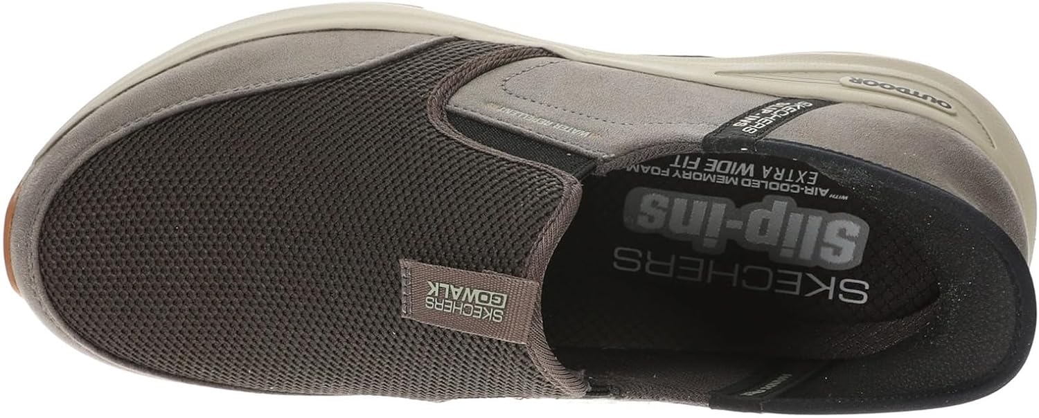 Мужские кроссовки Skechers Hands Free Slip-ins Go Walk Outdoor - Andes II, коричневый — фото 2
