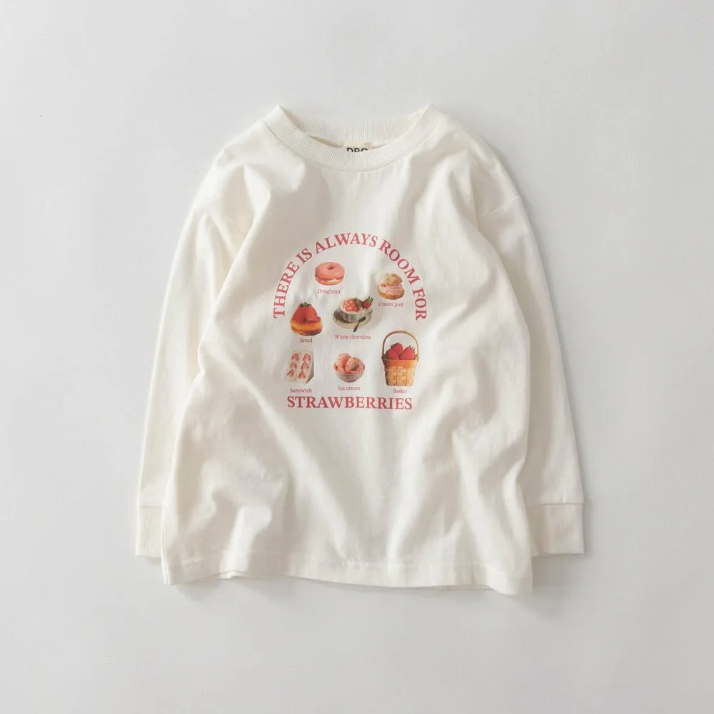 Футболка с длинными рукавами с различными графическими принтами Branshes, 03: Off-white_Strawberry sweets — фото 2