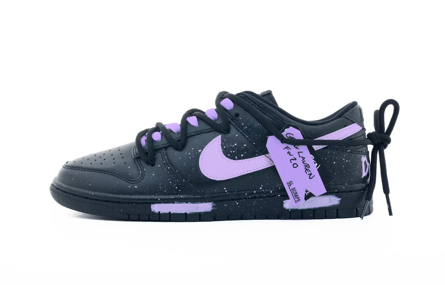 

Nike Dunk Dark Curtain Spiral Abrasion Resistant Low top Skateboard Shoes мужские черные фиолетовые