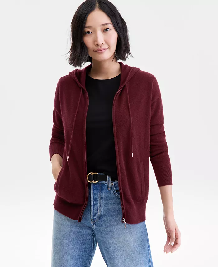 

Женская толстовка с капюшоном на молнии из 100% кашемира, размеры PXS-3X Charter Club