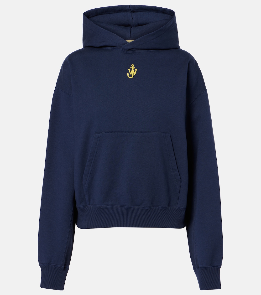 

Укороченная хлопковая толстовка с вышитым якорем JW Anderson, Dark Navy