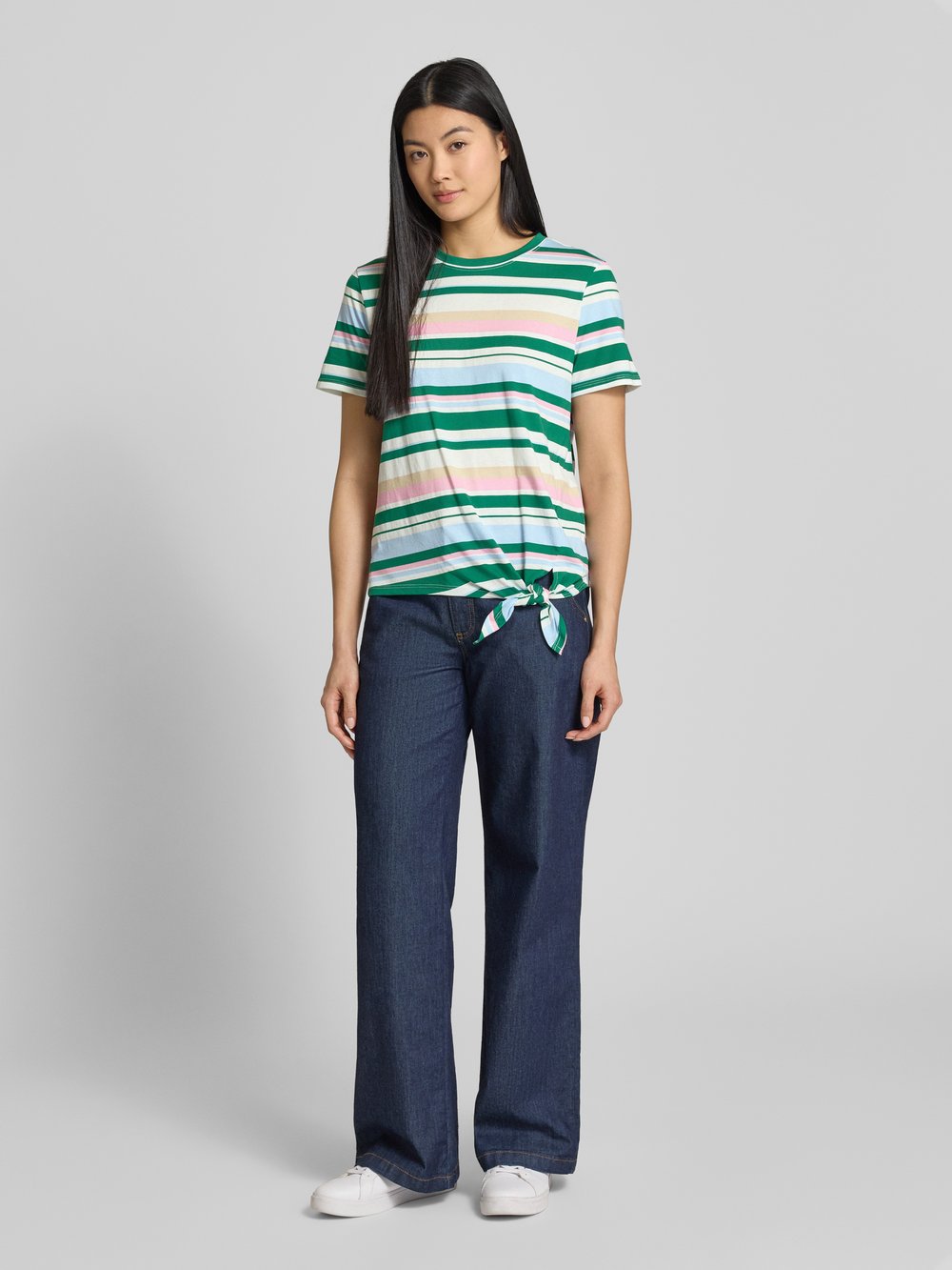 

Футболка прямого кроя с узлом Tom Tailor Denim, кремовый