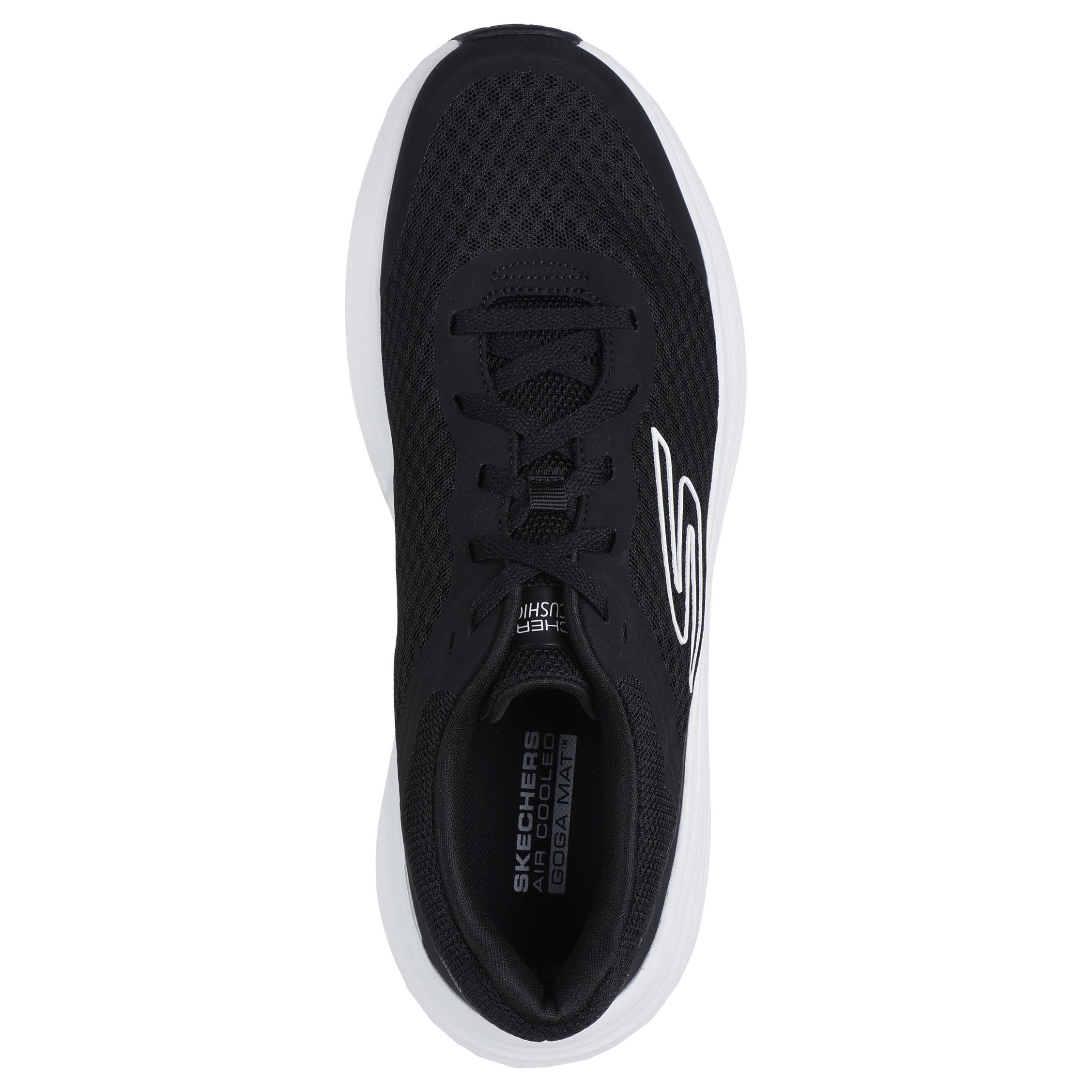 Мужские черные кроссовки Skechers для тренировок и бега с максимальной амортизацией, износостойкие, низкие, черно-белые — фото 4