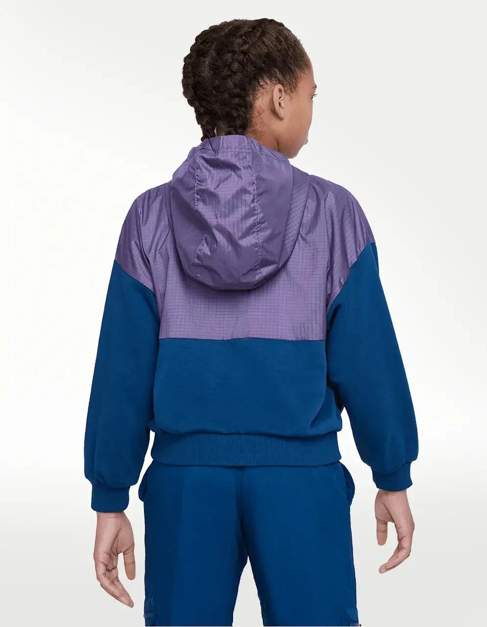 Детская толстовка Nike Outdoor Play, фиолетовая, флисовая, с застежкой-молнией до половины, с длинными рукавами, GBO44 — фото 2