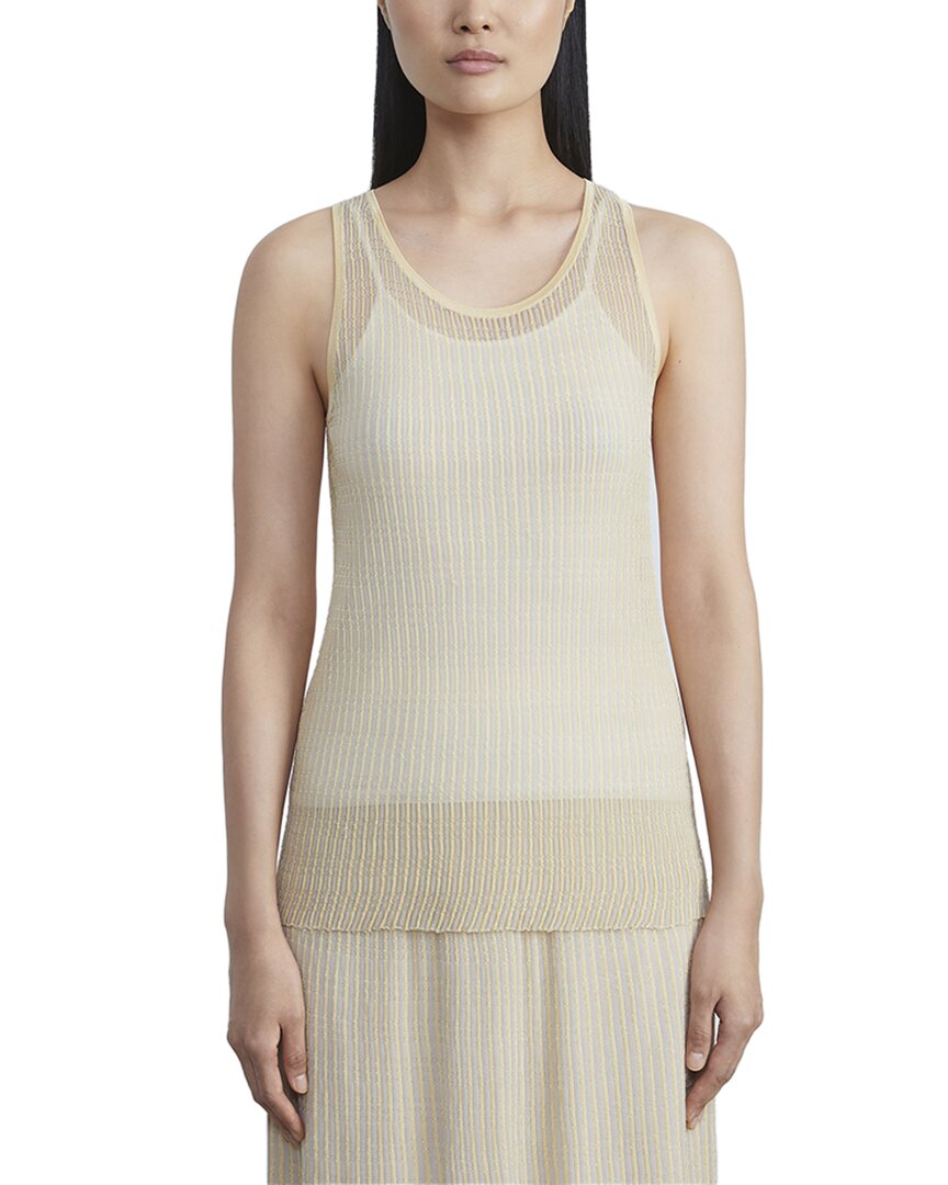 

Lafayette 148 New York Топ из плиссированного шелка с резинкой, желтый