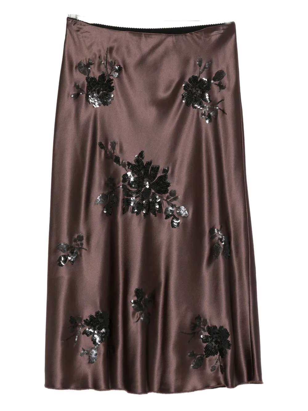 

Прямая юбка, украшенная пайетками Ermanno Firenze, коричневый