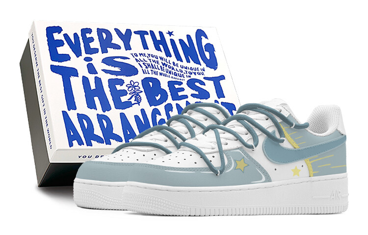 

Кроссовки Nike Air Force 1 Skateboarding Shoes Men Low-top Yellow, синий